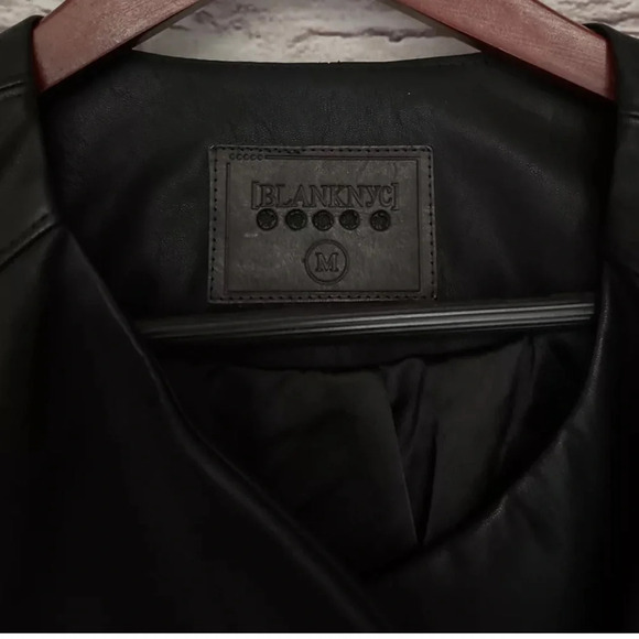BlankNYC Record Breaker Collarless Vegan Leather Moto Jacket Sold at Revolve - Picture 6 of 7